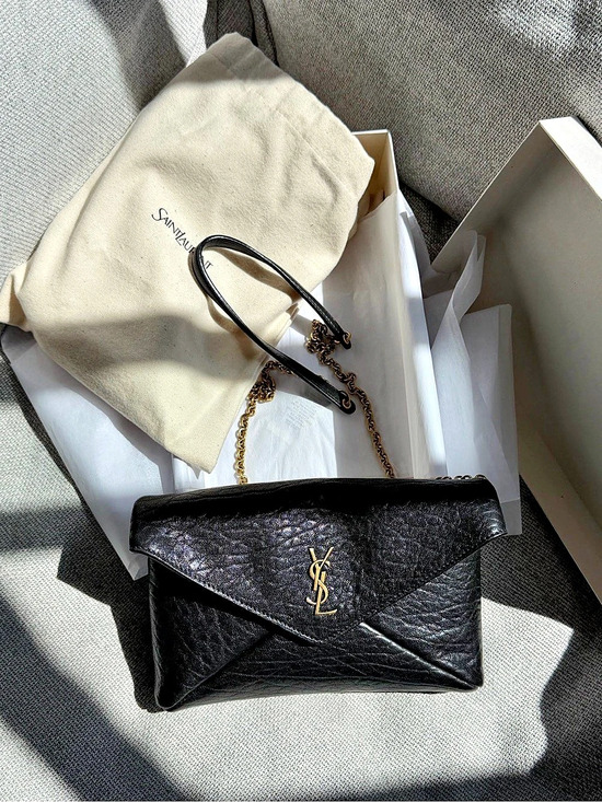 Saint Laurent Handbags - Saint Laurent Uptown Chain Wallet Black Like New